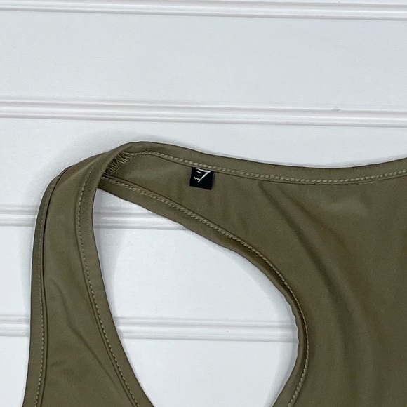 Gymshark Racerback Sports Bra Women’s Size Olive Green - Picture 3 of 3